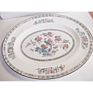 Vintage Wedgwood "Kutani Crane" bone china 14"  x 11" platter